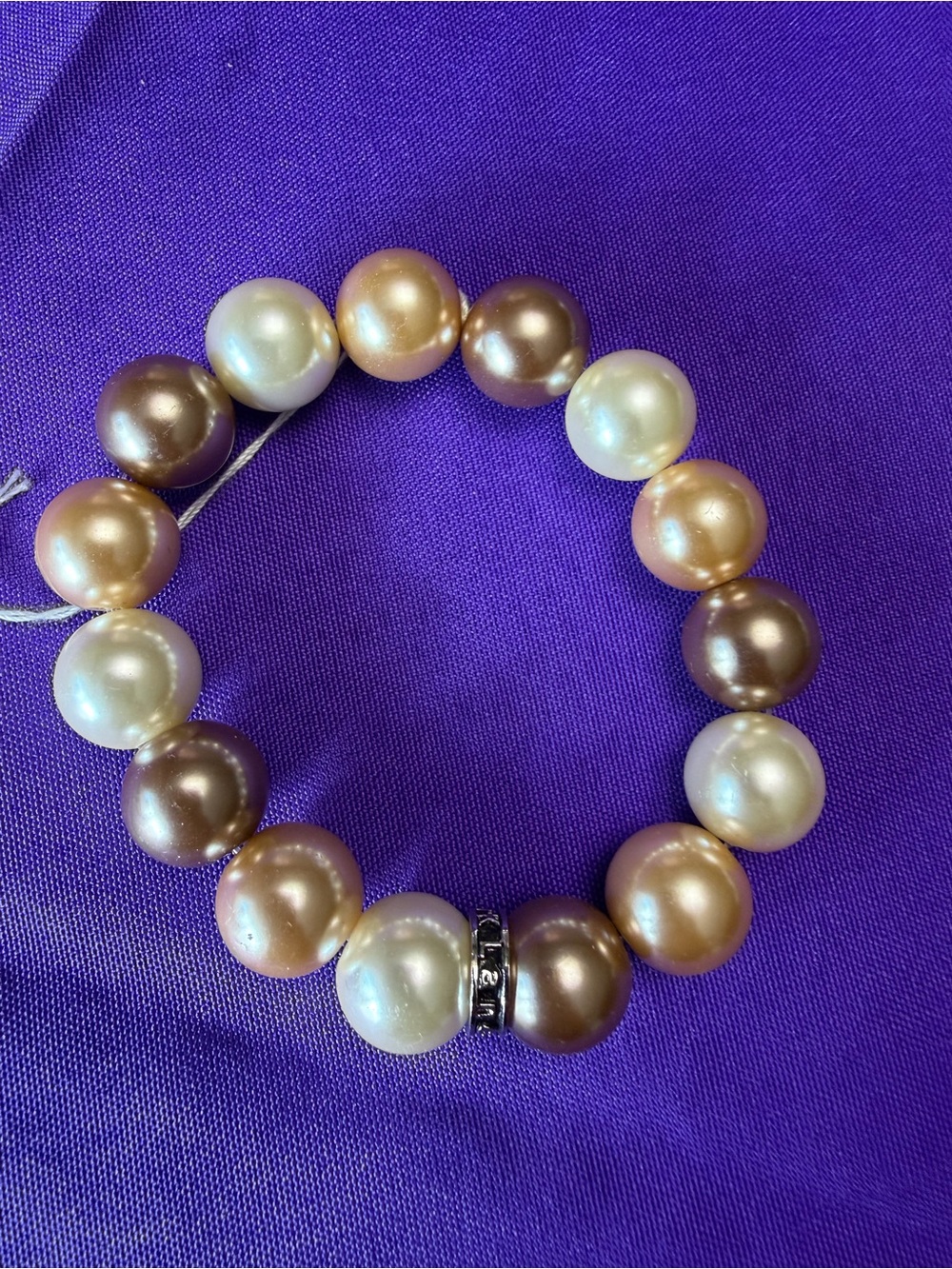 Park Lane Multicolor Pearl Stretch Bracelet Neutral Champagne Brown Cream New